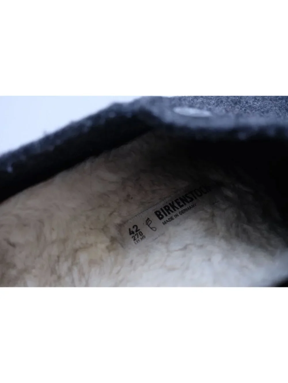 BIRKENSTOCK ZERMATT WOOL BOSTON SLIDE CLOG GRAY SHEARLING LINED SANDALS SZ 42